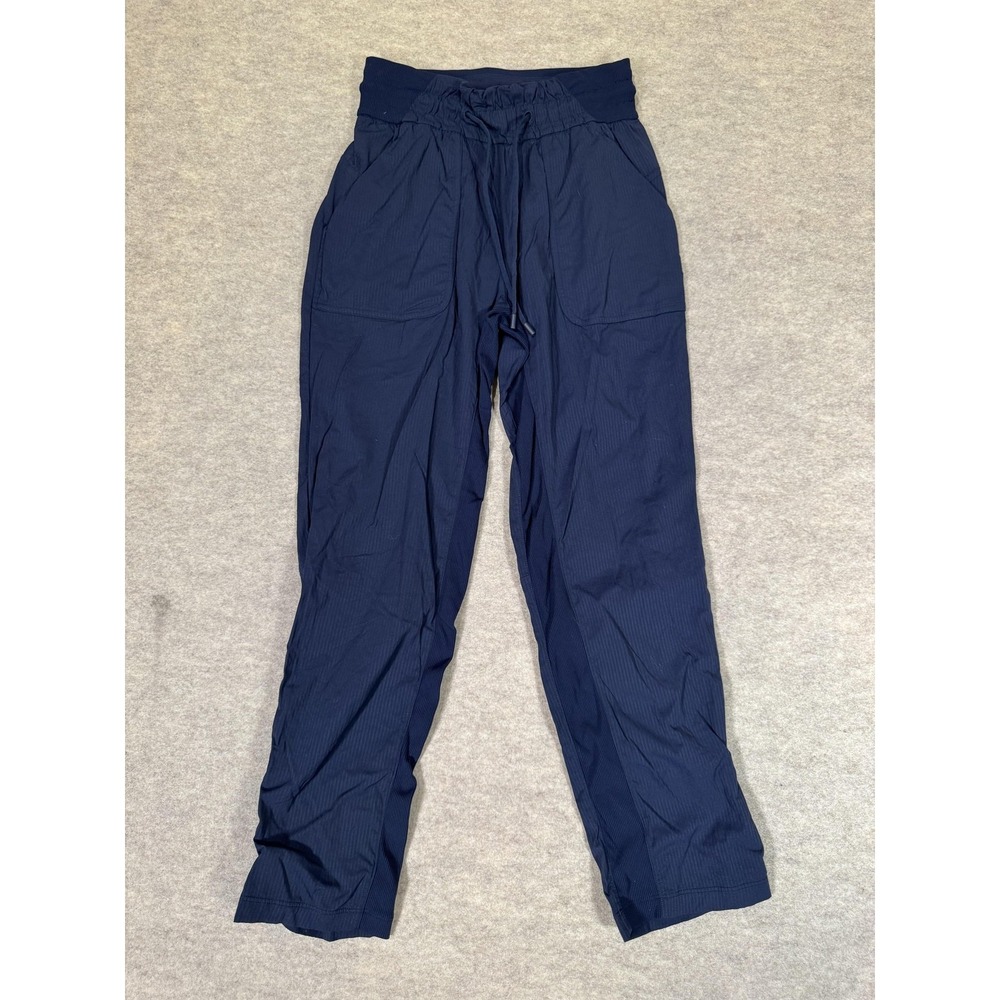 Lululemon Pants Womens 2 Blue Pinstripe Track Relaxed Fit Drawstring Lightweight